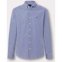 Hackett Tailored Fit Pure Cotton Striped Shirt Navy Mix