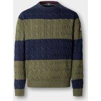 Hackett Pure Cotton Cable Crew Neck Jumper Navy Mix