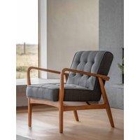 Gallery Direct Humber Oak Linen Armchair Dark Grey