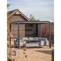 Gallery Direct Messina Slatted Metal Rectangular Pergola Black