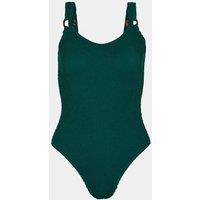 ACCESSORIZE Textured Ring Detail Scoop Neck Swimsuit Green