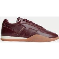 Tommy Hilfiger TH Vintage Leather Lace Up Trainers Dark Brown