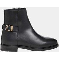 Tommy Hilfiger Leather Buckle Ankle Boots Black