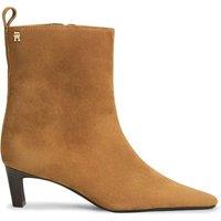 Tommy Hilfiger Suede Kitten Heel Ankle Boots Tan