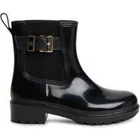 Tommy Hilfiger Chelsea Block Heel Ankle Wellies Rain Boots Black