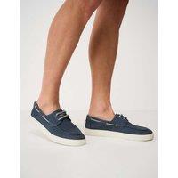 Crew Clothing Canvas Boat Shoes Navy