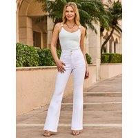 SOSANDAR High Waisted Flared Jeans White