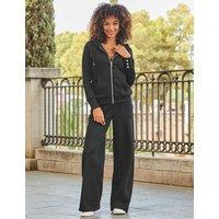 SOSANDAR Cotton Blend Zip Up Hoodie Black