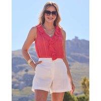 SOSANDAR Textured Ruffle Detail Top Orange