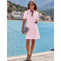SOSANDAR Denim Mini Shirt Dress Pink