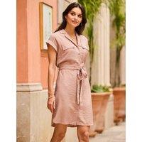 SOSANDAR Satin Belted Utility Shirt Dress Neutral
