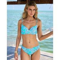 SOSANDAR Paisley Ruched Bikini Bottoms Blue Mix