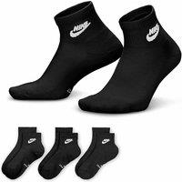 Nike 3 Pack Everyday Cotton Rich Ankle High Socks Black