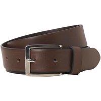 JACK & JONES Leather Rectangular Buckle Belt Brown