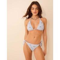 ACCESSORIZE Striped Tie Side Bikini Bottoms Blue