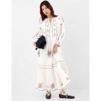 ACCESSORIZE Pure Cotton Embroidered Maxi Beach Dress White Mix