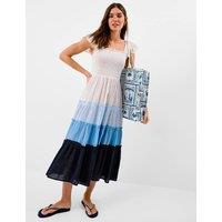 ACCESSORIZE Pure Cotton Colour Block Midaxi Beach Dress Blue Mix
