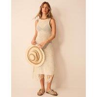ACCESSORIZE Pure Cotton Knitted Midaxi Beach Dress Ivory