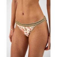 ACCESSORIZE Floral Embroidered High Leg Bikini Bottoms Ivory Mix