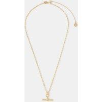 ACCESSORIZE 14ct Gold Plated T-Bar Necklace Gold
