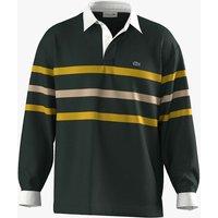 Lacoste Pure Cotton Pique Striped Rugby Shirt Dark Green