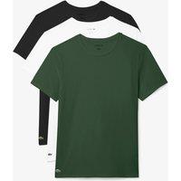 Lacoste 3 Pack Pure Cotton Jersey Loungewear Tops Green Mix