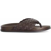 Dune London Leather Woven Falt Sandals Brown