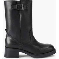 Kurt Geiger Trident Leather Block Heel Boots Black