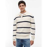 Tommy Hilfiger Pure Cotton Waffle Striped Rugby Shirt Dark Navy