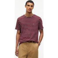 Tommy Hilfiger Pure Cotton Striped T-Shirt Burgundy Mix
