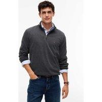 Tommy Hilfiger Pure Cotton Half Zip Sweatshirt Grey