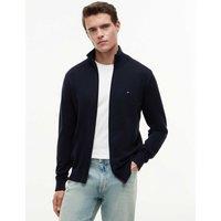 Tommy Hilfiger Pure Cotton Zip Up Funnel Neck Cardigan Navy