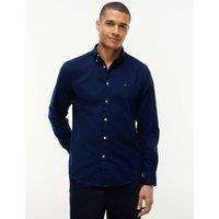 Tommy Hilfiger Regular Fit Cotton Rich Flannel Shirt Dark Navy