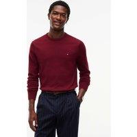 Tommy Hilfiger Essential Pure Cotton Crew Neck Jumper Burgundy
