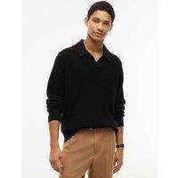 Tommy Hilfiger Cotton Blend Ribbed Jumper with Wool Black