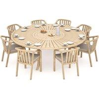 Royalcraft Maris 8 Seater Garden Dining Table and Chairs Natural
