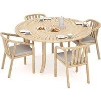 Royalcraft Maris 4 Seater Garden Dining Table and Chairs Natural