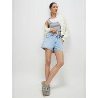 River Island Denim High Waisted Shorts Light Blue