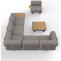 Royalcraft Leox Modular 5 Seater Garden Corner Sofa Set Light Brown