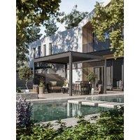 Royalcraft Luxe Aluminium Louvred Pergola 4M x 3M Black/Grey