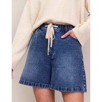 RO&ZO Denim Drawstring Shorts Blue Denim