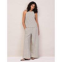 RO&ZO Pure Cotton Jersey Striped Trousers Black Mix