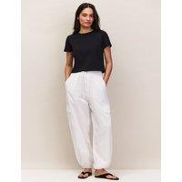 RO&ZO Pure Cotton Cargo Cuffed Trousers White