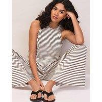 RO&ZO Pure Cotton Striped Halter Neck Vest Top Black Mix