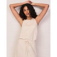 RO&ZO Linen Rich Halter Neck Top Natural