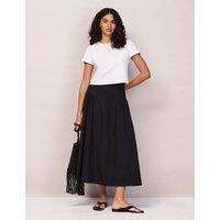 RO&ZO Pure Cotton Midi A-Line Skirt Black