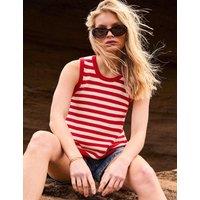 RO&ZO Pure Cotton Striped Crew Neck Vest Top Red Mix