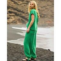 RO&ZO Pure Cotton Textured Relaxed Cuffed Trousers Green
