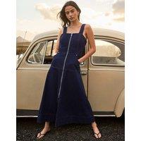 RO&ZO Denim Zip Up Midi Waisted Dress Blue Denim