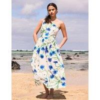 RO&ZO Cotton Rich Floral One Shoulder Maxi Dress Ivory Mix